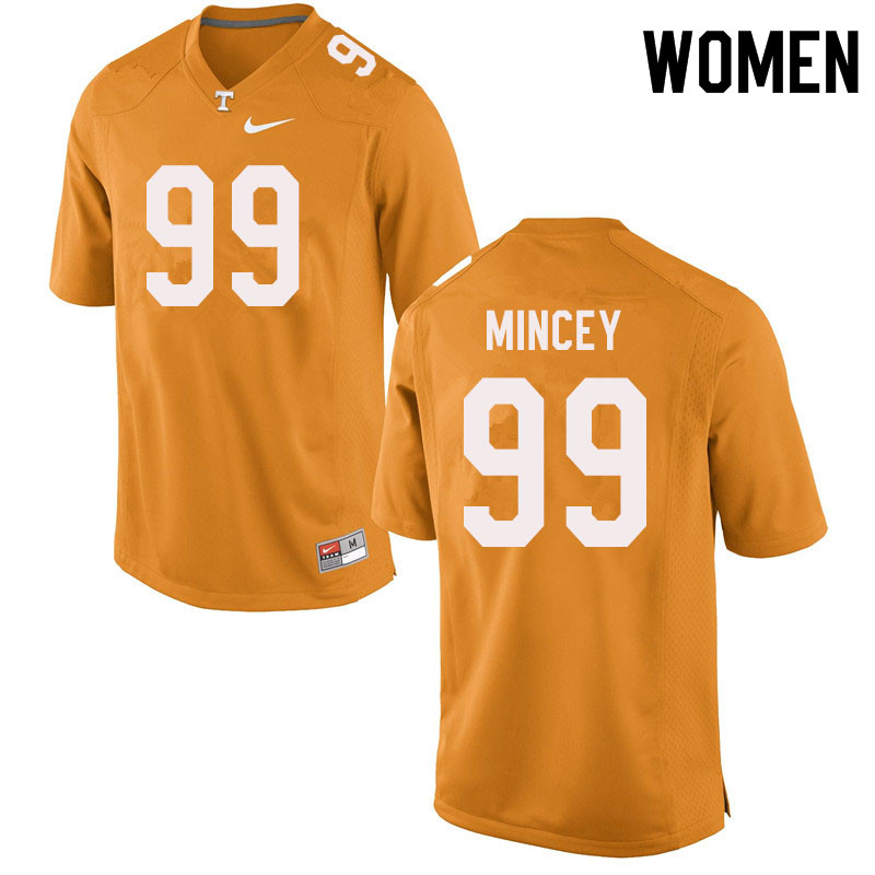Women #99 John Mincey Tennessee Volunteers College Football Jerseys Sale-Orange